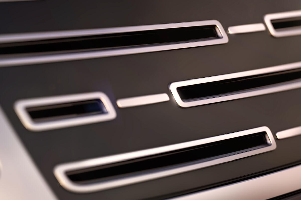 Range Rover EV teaser grille Range Rover EV teaser grille