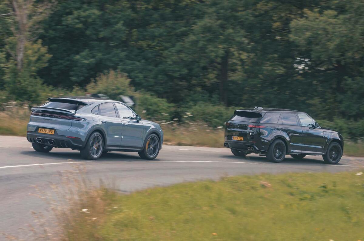 Range Rover Sport SV VS Porsche Cayenne cornering pair