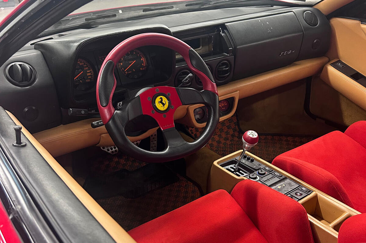 Recovered Ferrari 512M interior Recovered Ferrari 512M interior