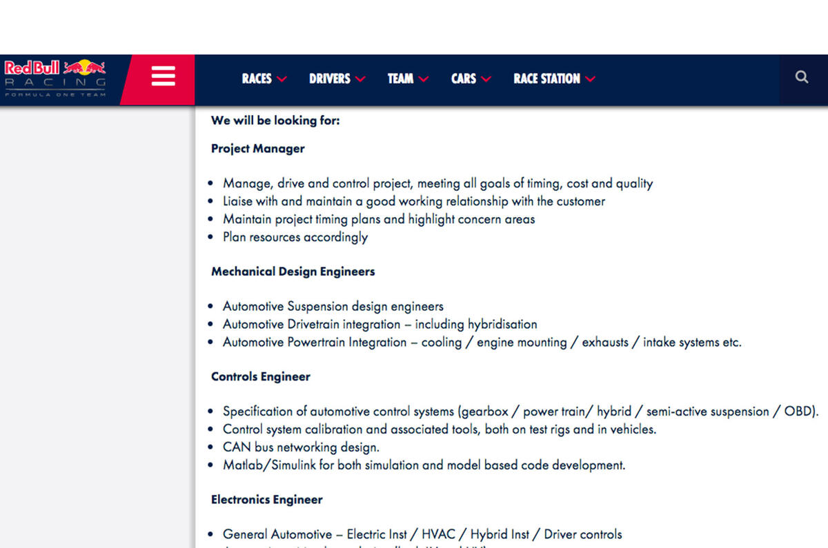 Red Bull Racing jobs