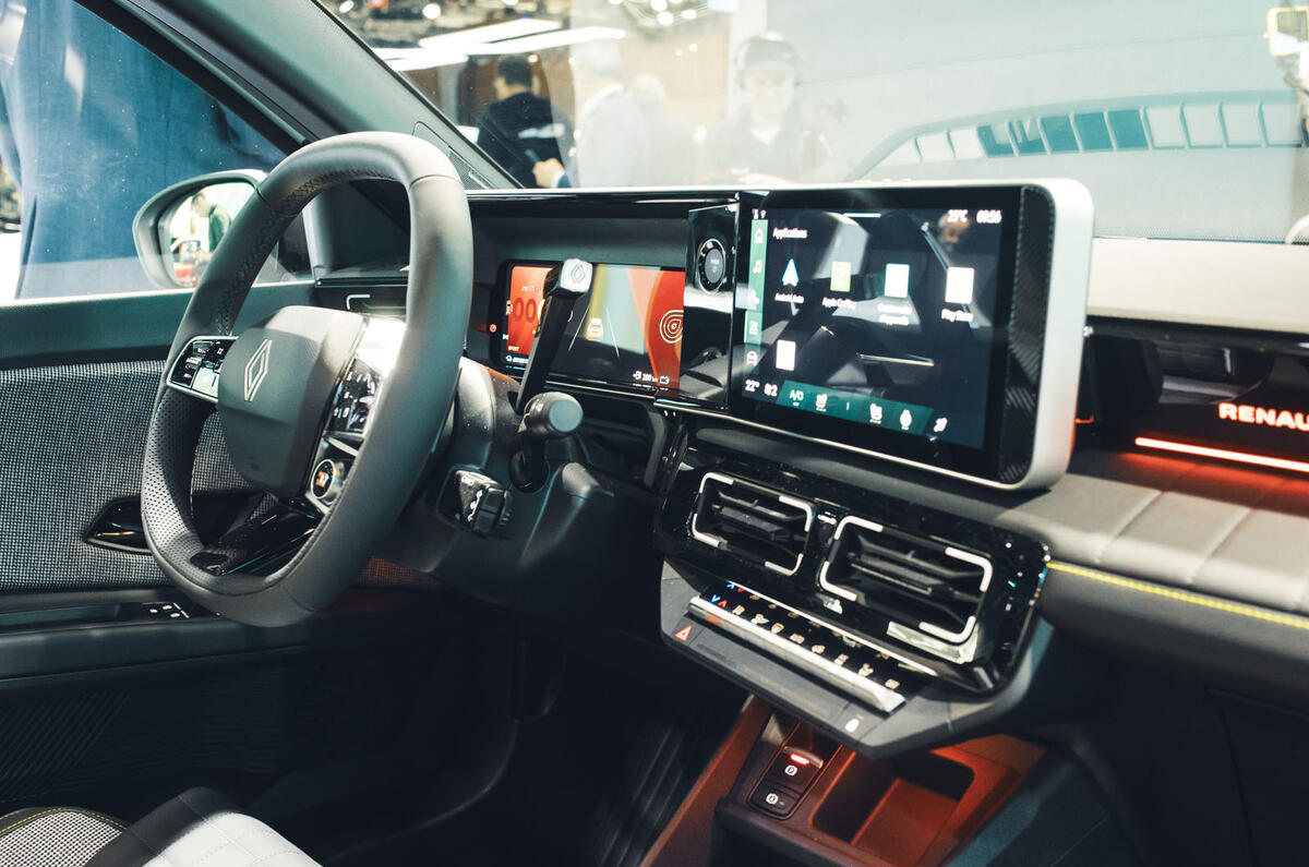 Renault 4 Paris motor show dashboard close Renault 4 Paris motor show dashboard close