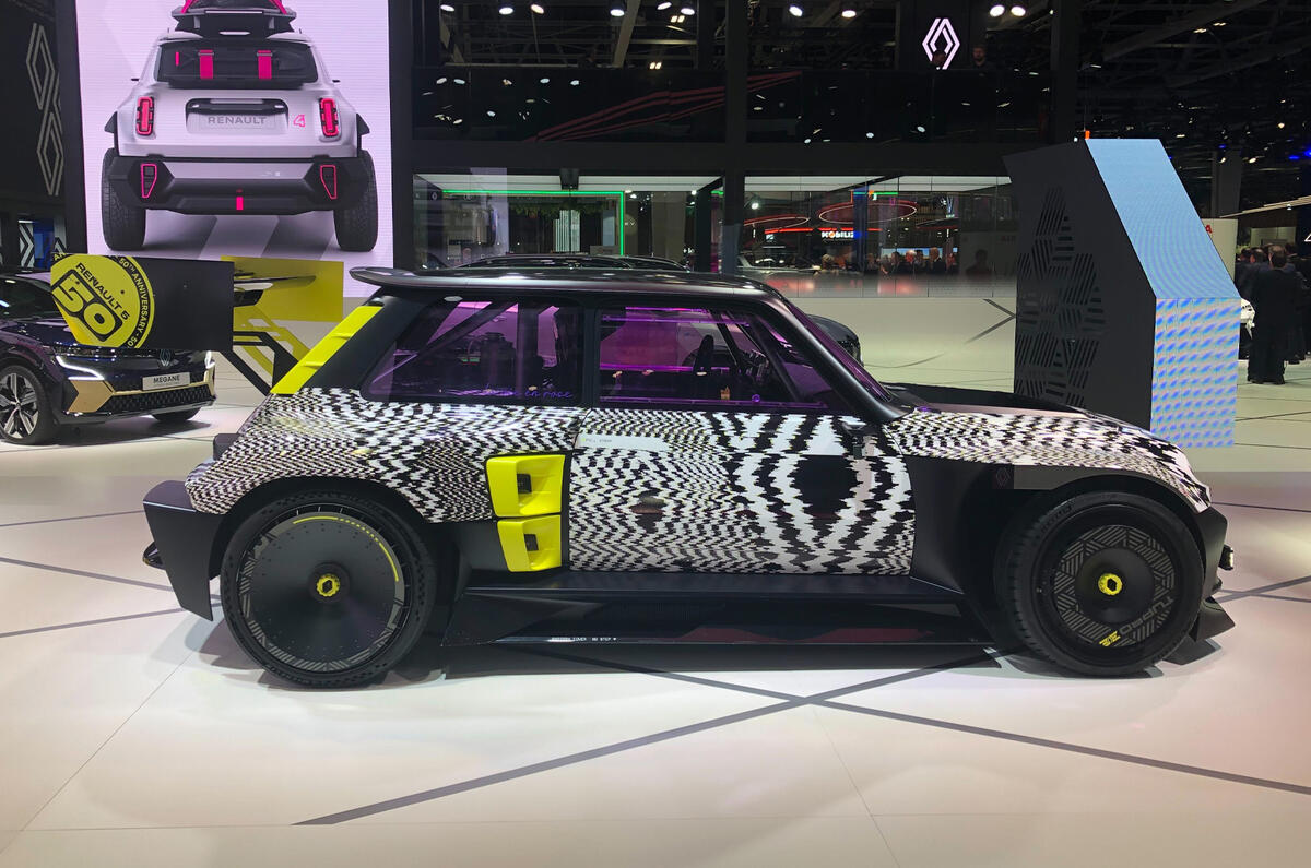 Renault 5 Turbo 3E side static Paris motor show Renault 5 Turbo 3E side static Paris motor show