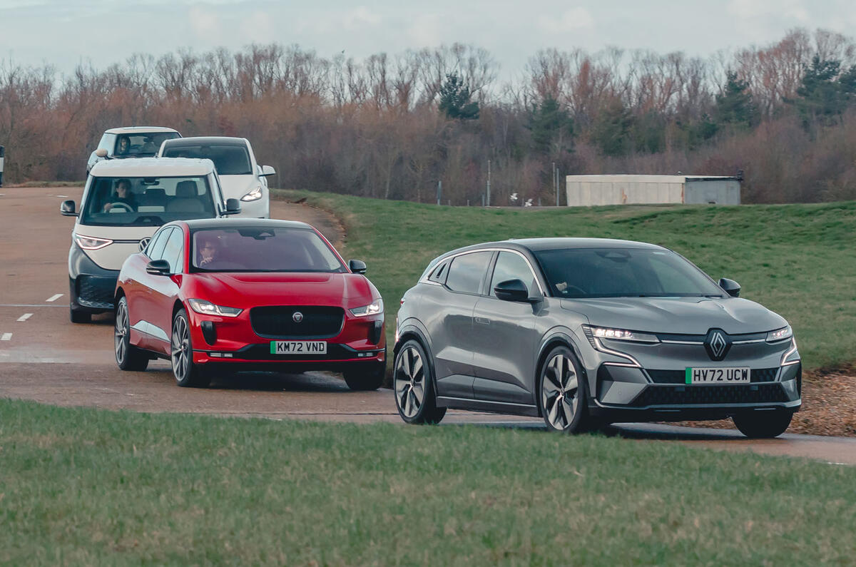 Renault Megane E Tech Jaguar I Pace VW ID Buzz electric cars