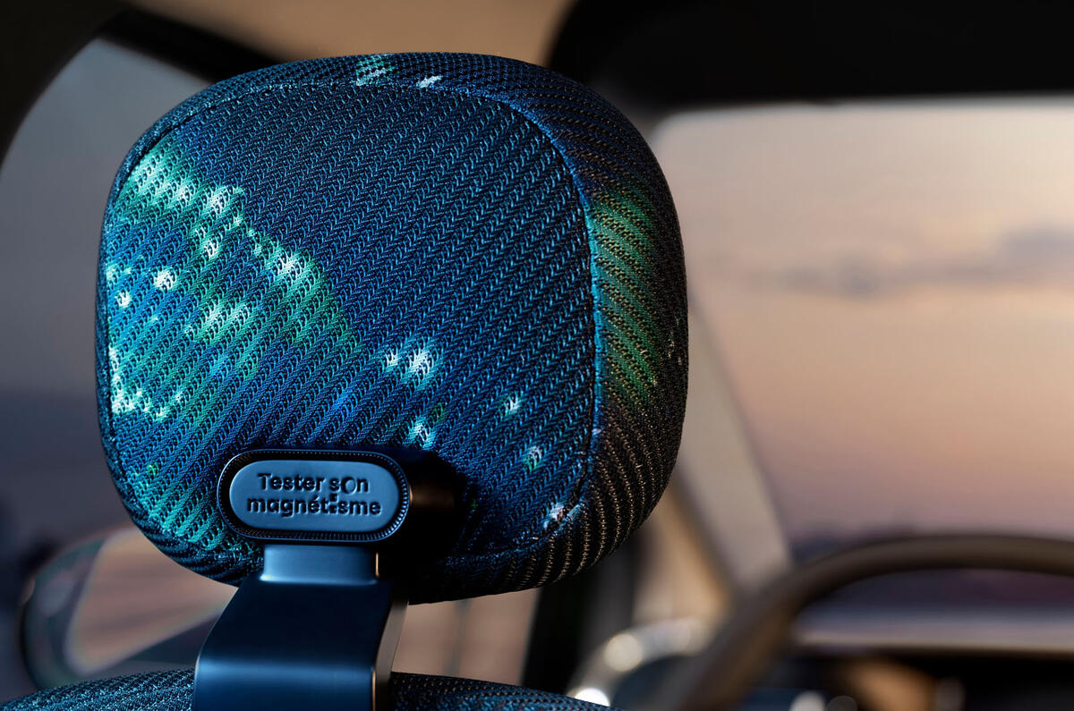 Renault Twingo Concept 2025 interior headrest back Renault Twingo Concept 2025 interior headrest back