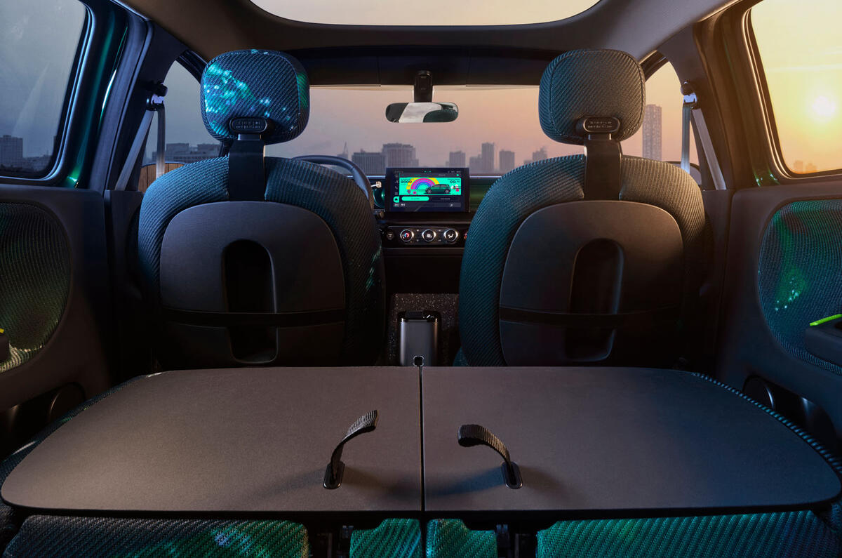 Renault Twingo Concept 2025 interior rear seats folded Renault Twingo Concept 2025 interior rear seats folded