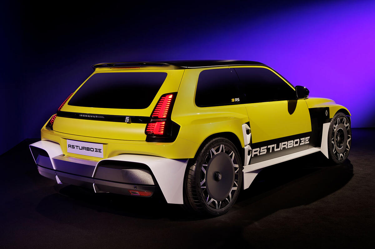 Renault 5 Turbo 3E rear three quarter Renault 5 Turbo 3E rear three quarter