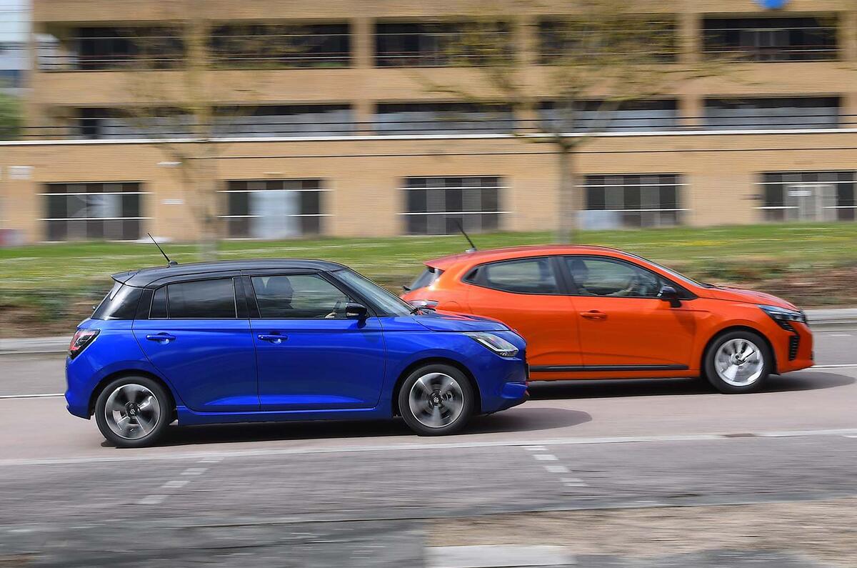 Renault Clio vs Suzuki Swift side