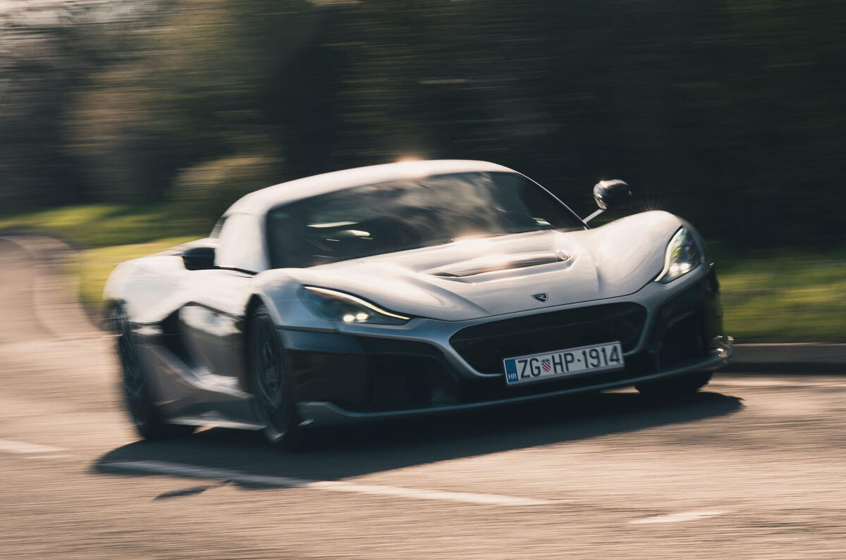 Rimac Nevera 2023 front quarter tracking Rimac Nevera 2023 front quarter tracking