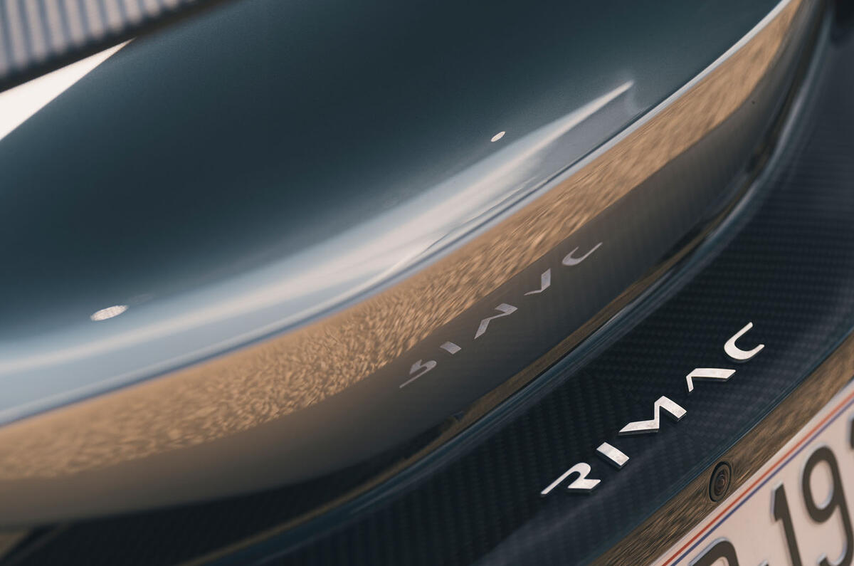 Rimac Nevera 2023 rear badge detail Rimac Nevera 2023 rear badge detail