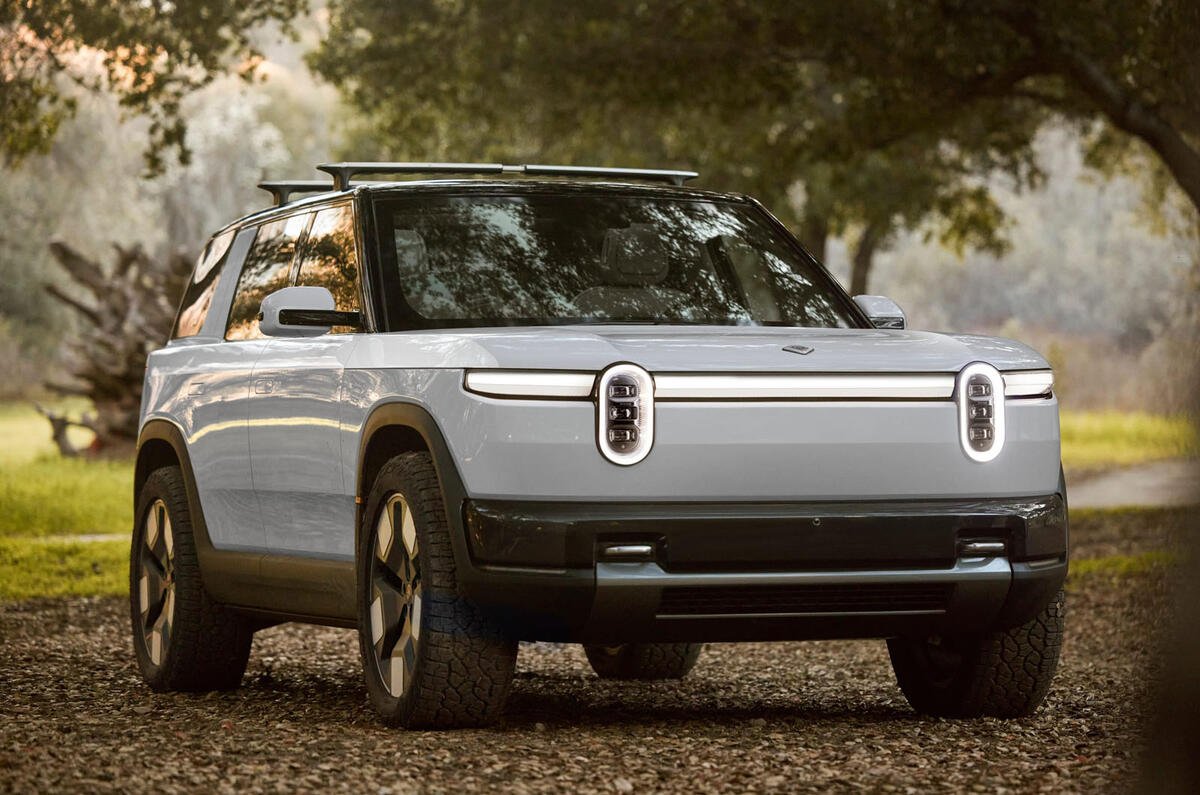 Rivian R2 front quarter static Rivian R2 front quarter static