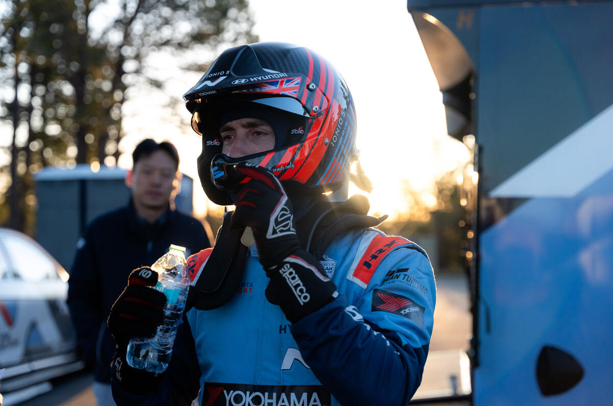 Robin Shute in Hyundai suit