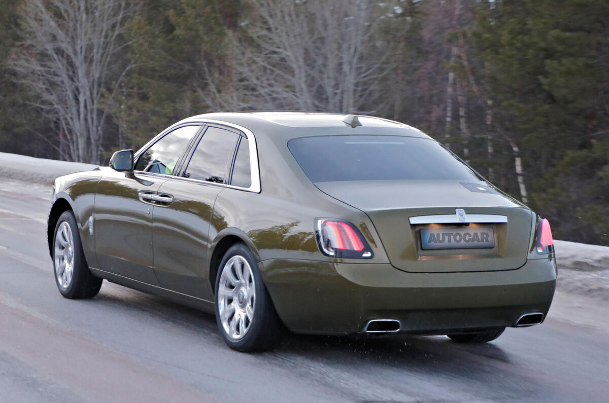 Rolls Royce Ghost facelift camo rear quarter Rolls Royce Ghost facelift camo rear quarter