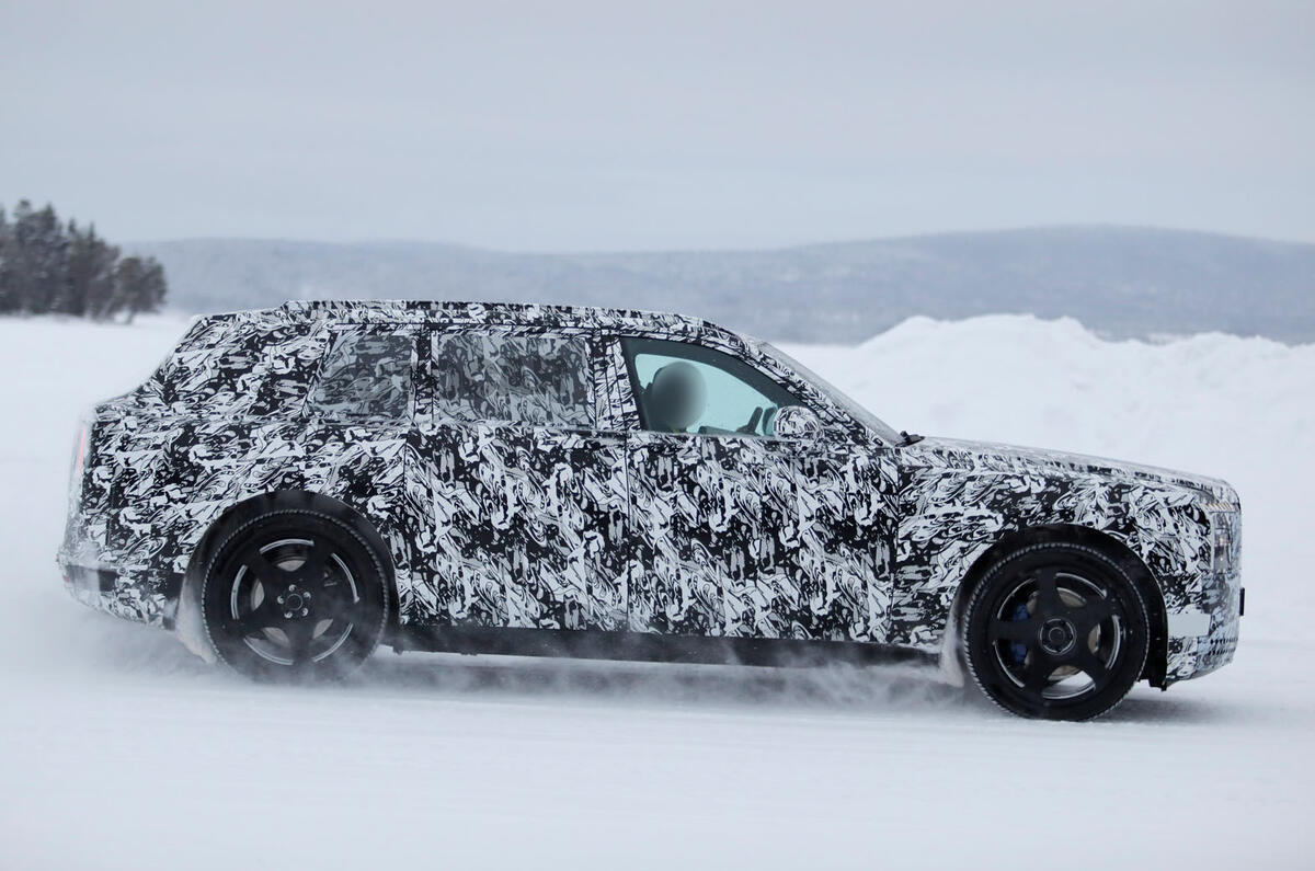 Rolls Royce SUV EV Spy shot side