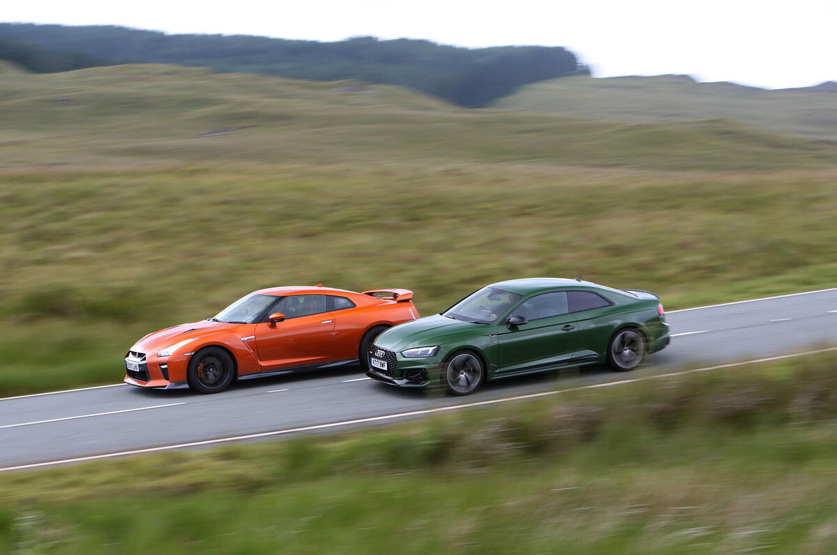 New Audi RS5 vs Nissan GT-R: two super-coupes do battle in Snowdonia