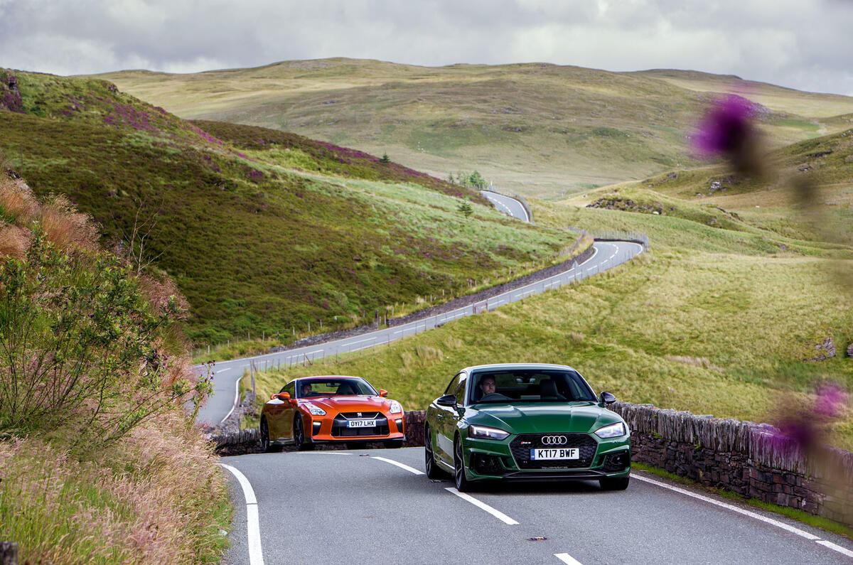 New Audi RS5 vs Nissan GT-R: two super-coupes do battle in Snowdonia