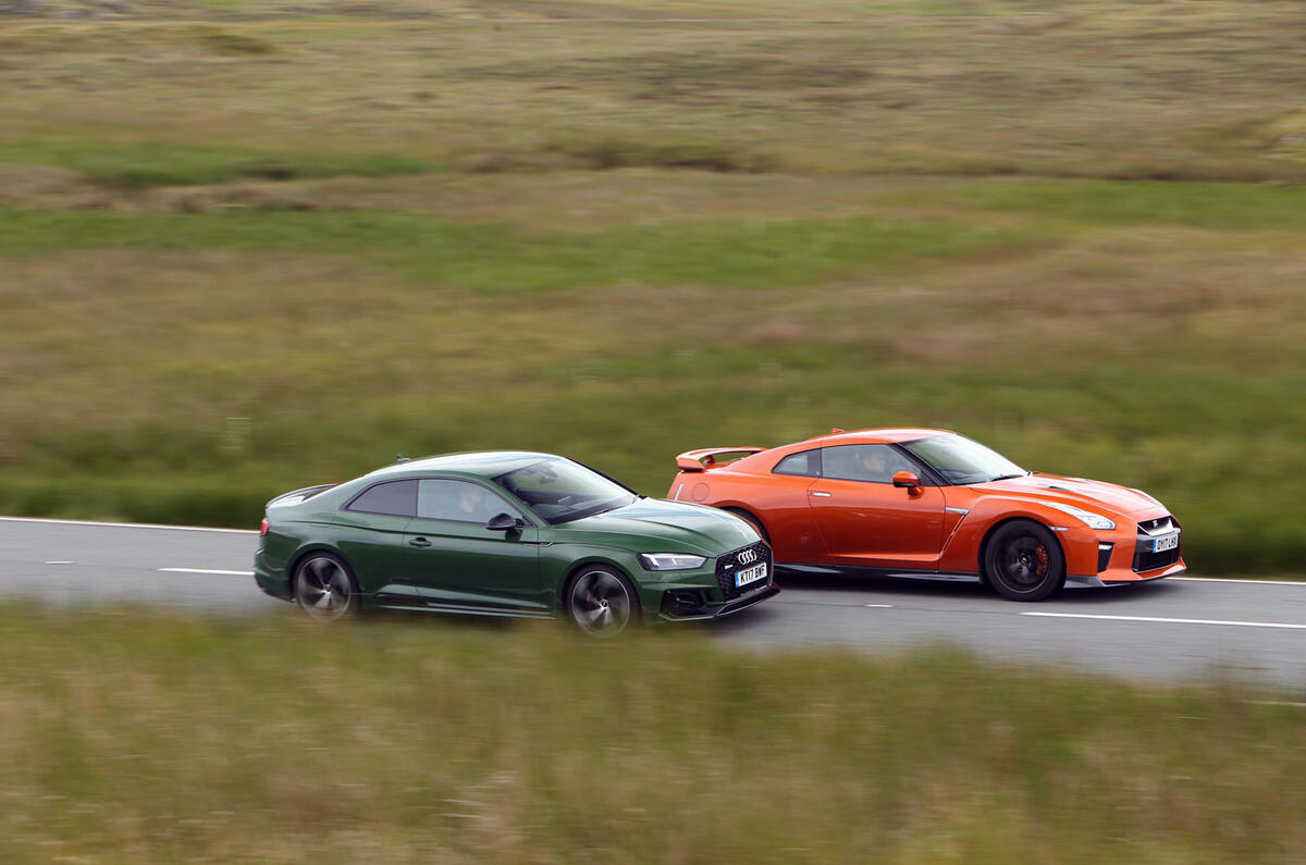 New Audi RS5 vs Nissan GT-R: two super-coupes do battle in Snowdonia