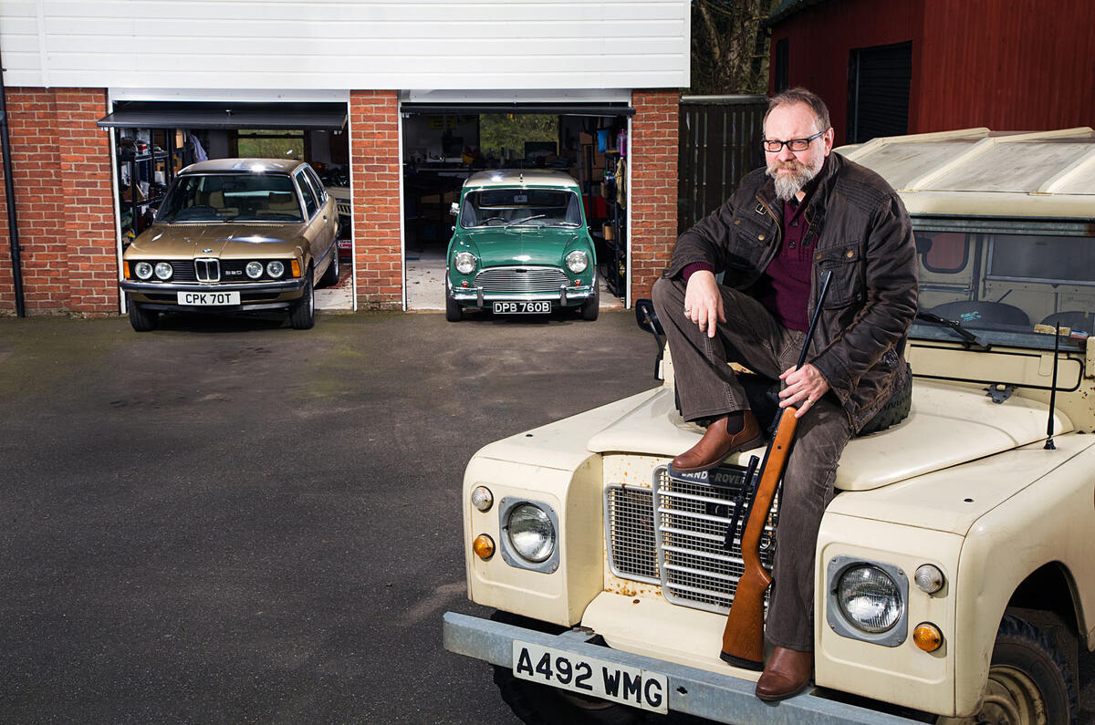 1979 BMW 320, 1964 Mini Cooper, 1984 Land Rover Series III