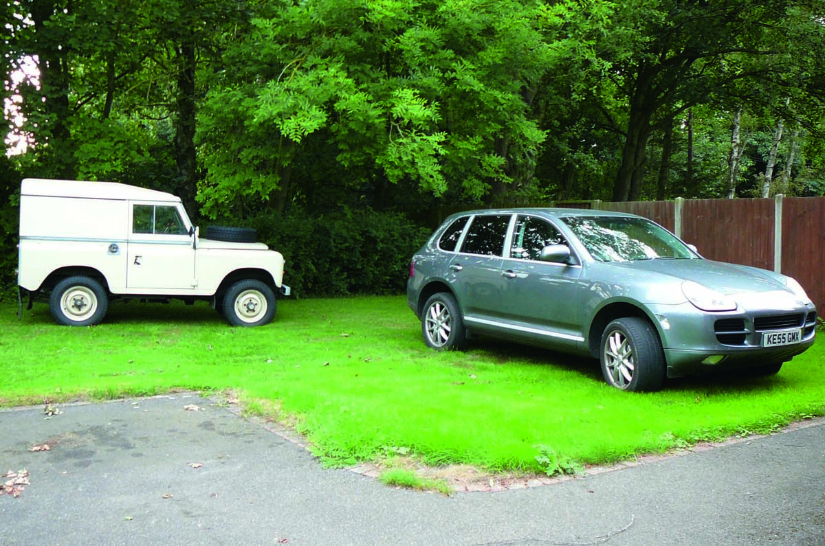 Porsche Cayenne and Land Rover Series III