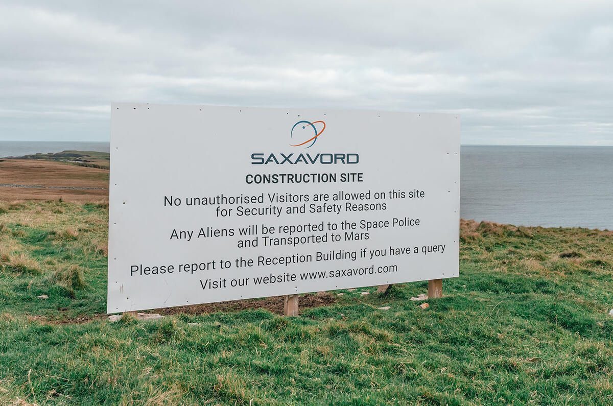 SaxaVord launch site sign