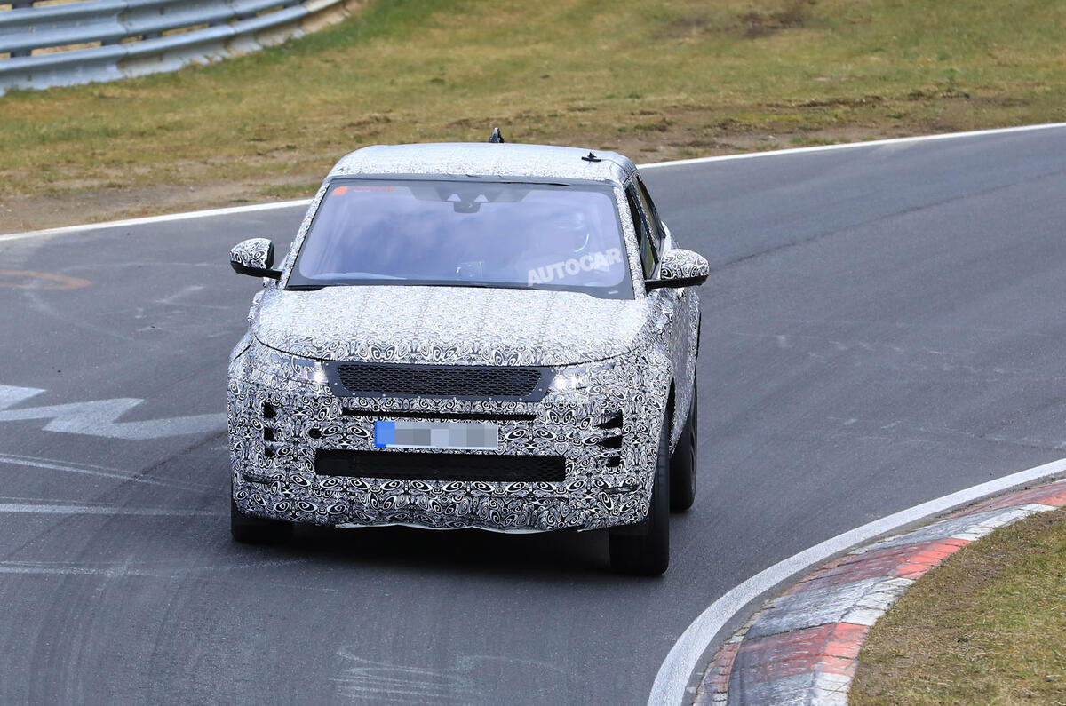 2019 Range Rover Evoque spotted high-speed testing at the Nurburgring