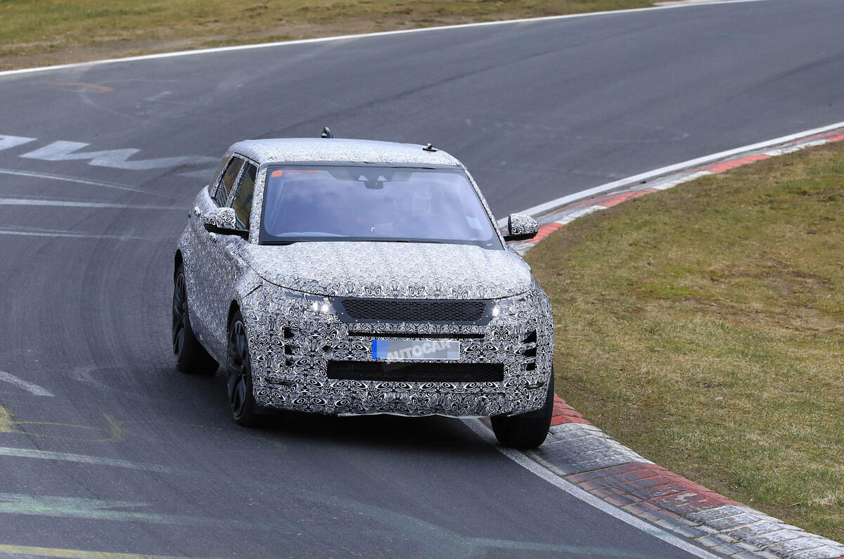 2019 Range Rover Evoque spotted high-speed testing at the Nurburgring