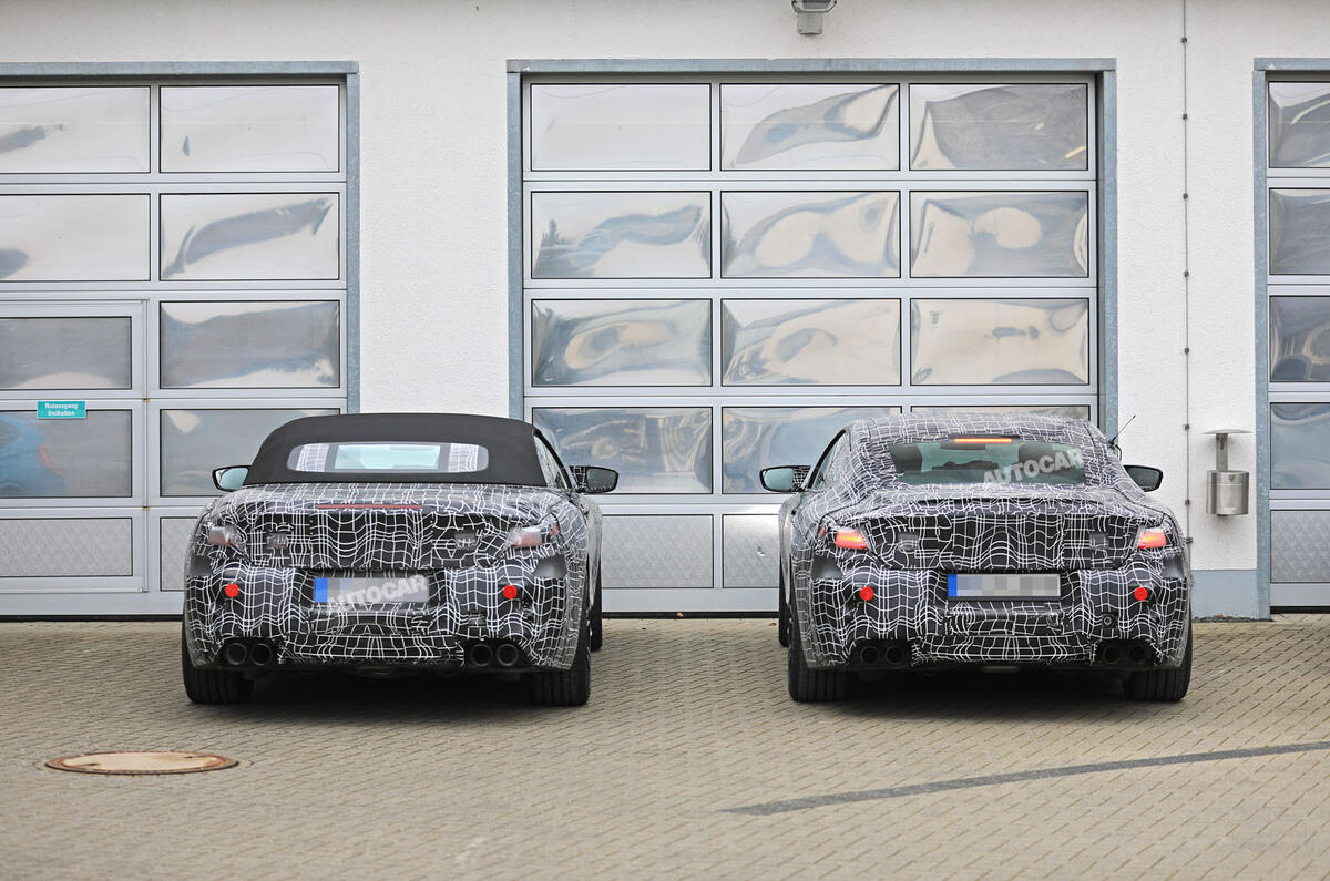 BMW M8: new pictures show coupé and convertible differences