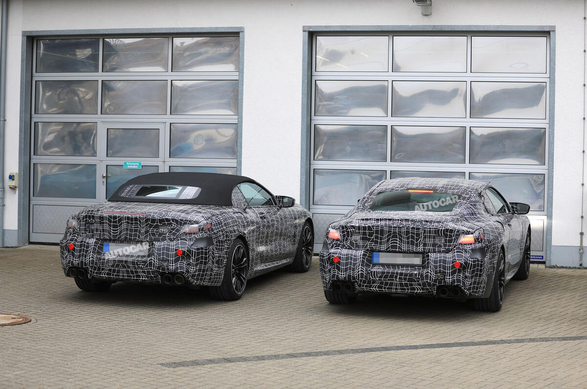 BMW M8: new pictures show coupé and convertible differences