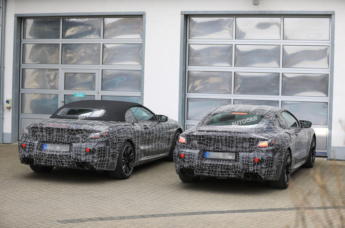 BMW M8: new pictures show coupé and convertible differences