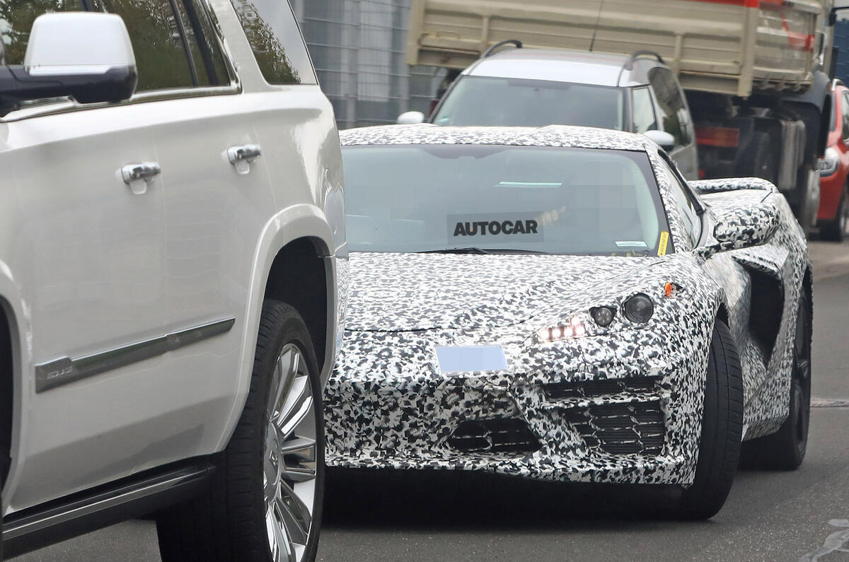 Mid-engined Chevrolet Corvette C8 sheds cladding to reveal shape