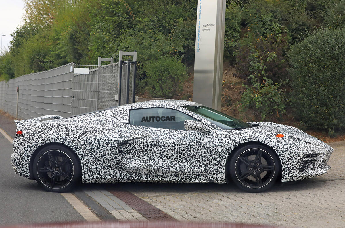 Mid-engined Chevrolet Corvette C8 sheds cladding to reveal shape