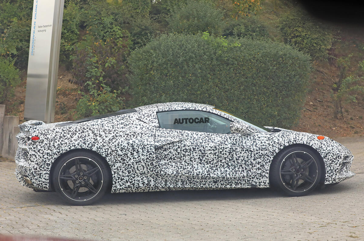Mid-engined Chevrolet Corvette C8 sheds cladding to reveal shape
