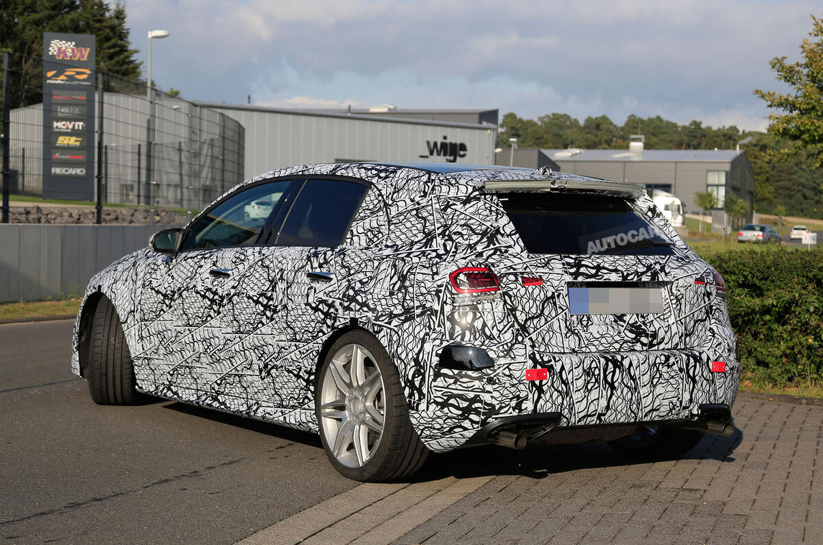 2019 Mercedes-AMG A45 'Predator' seen in production bodywork