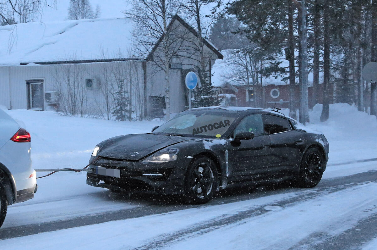 Porsche Mission E: new pictures of EV during cold weather testing