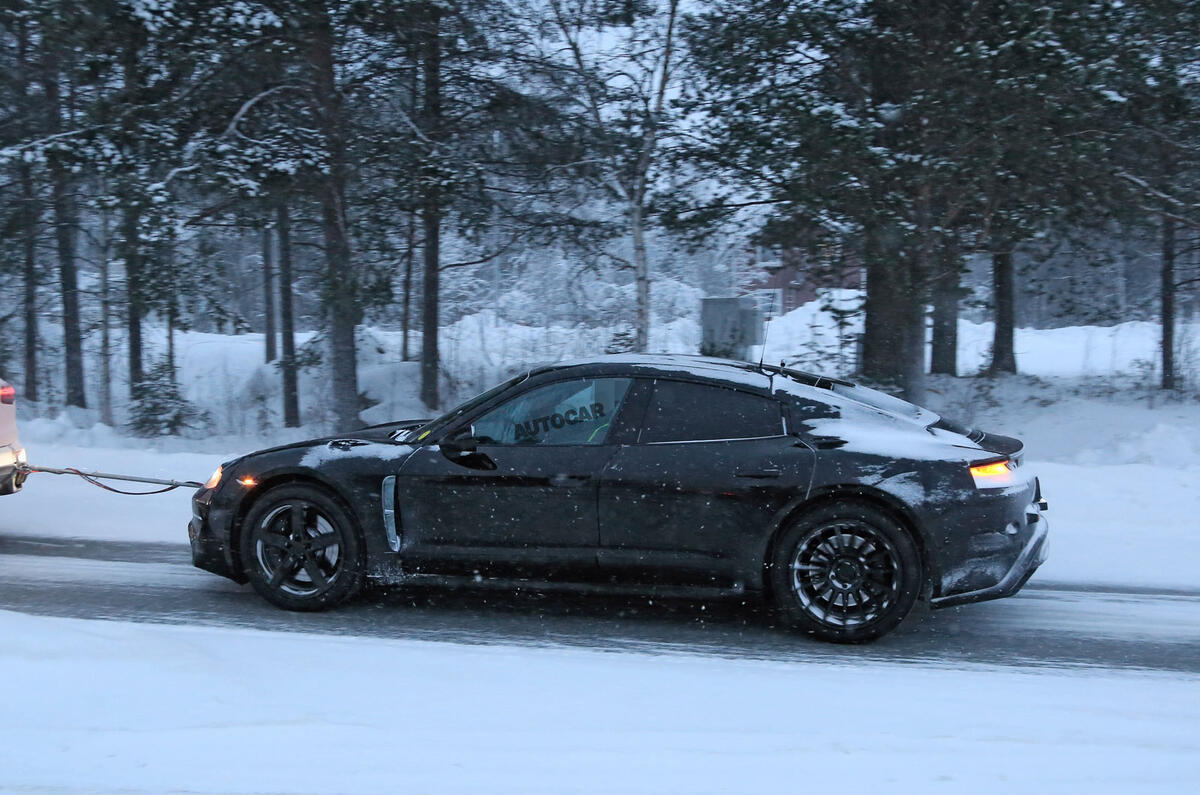 Porsche Mission E: new pictures of EV during cold weather testing