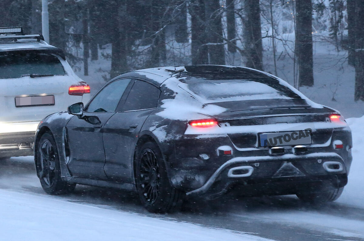Porsche Mission E: new pictures of EV during cold weather testing