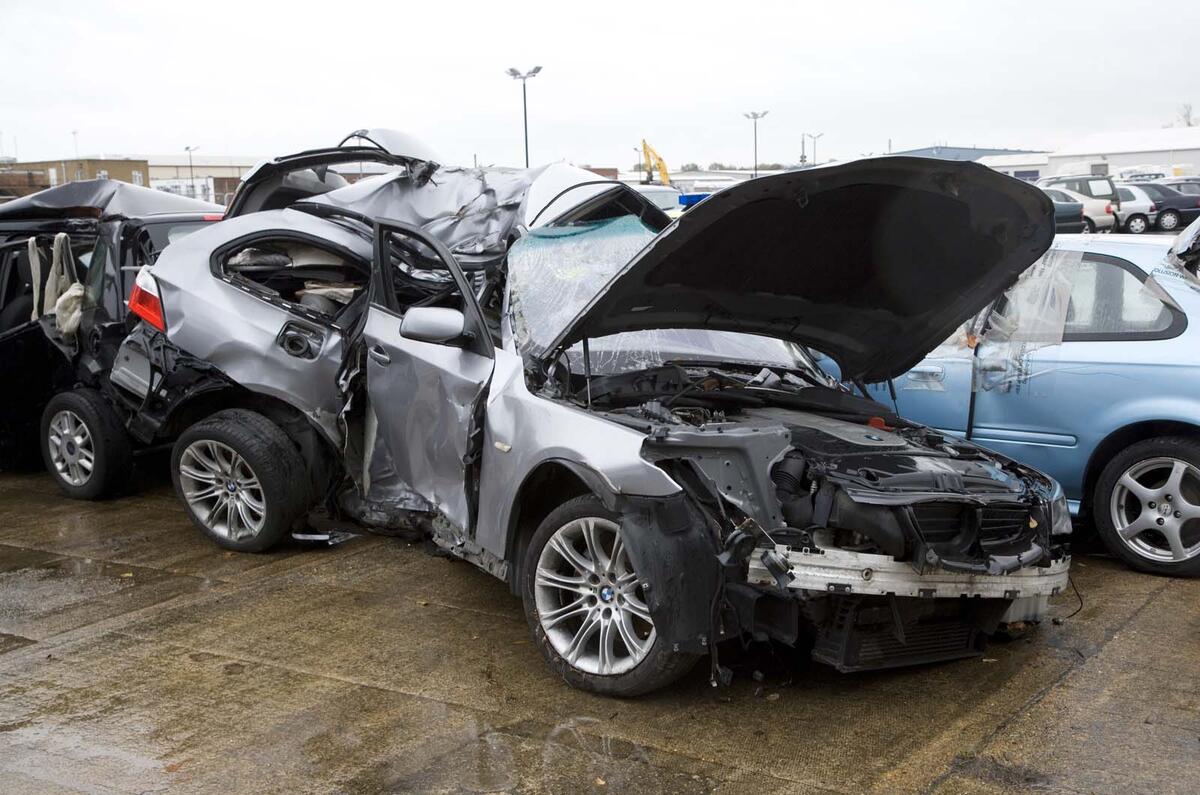 Crashed BMW 5 Series estate