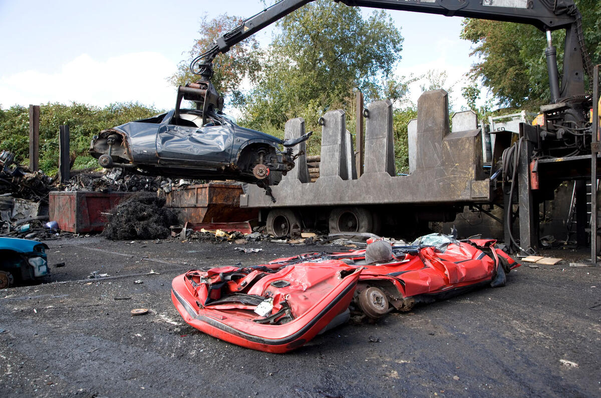crushed car crushed car