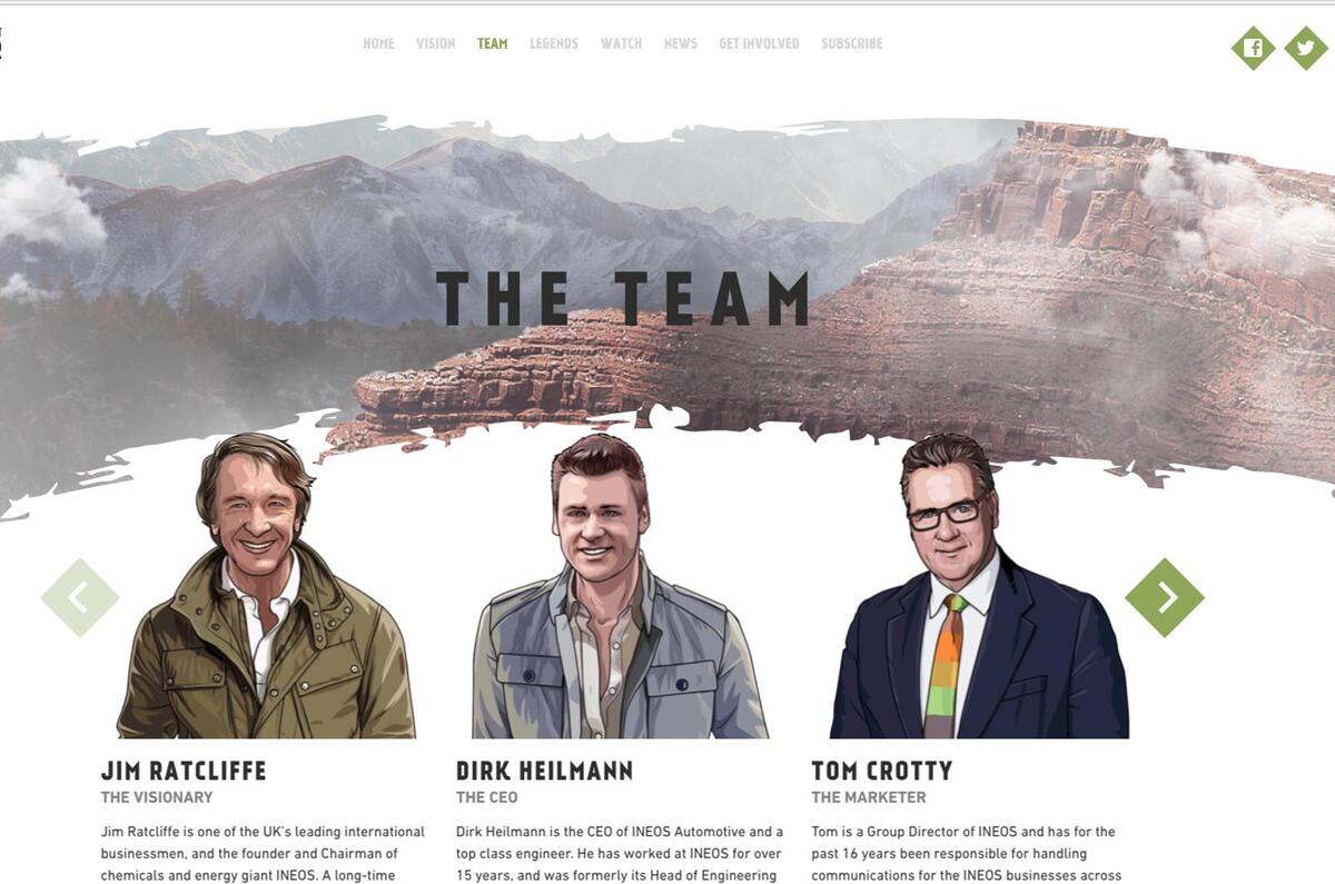 A website has launched to build digital interest in the Ineos Grenadier