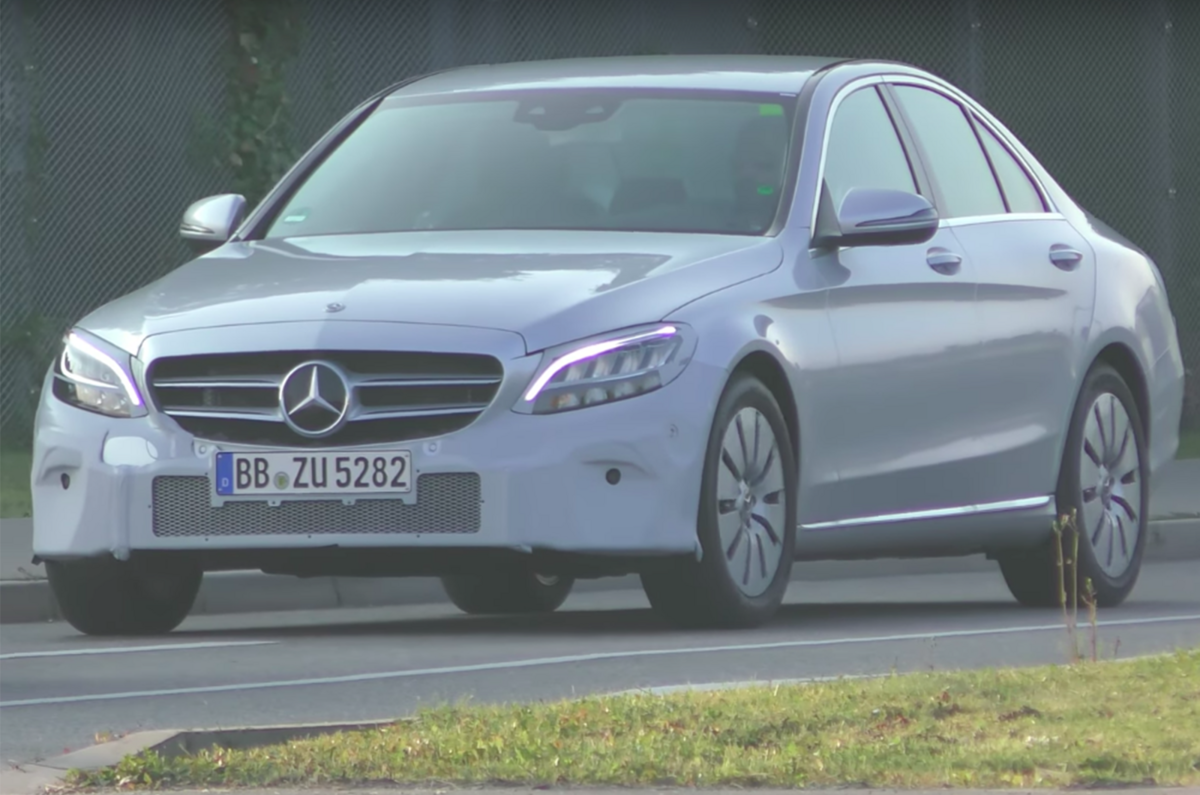 Facelifted Mercedes-Benz C-Class makes outing almost undisguised: on video
