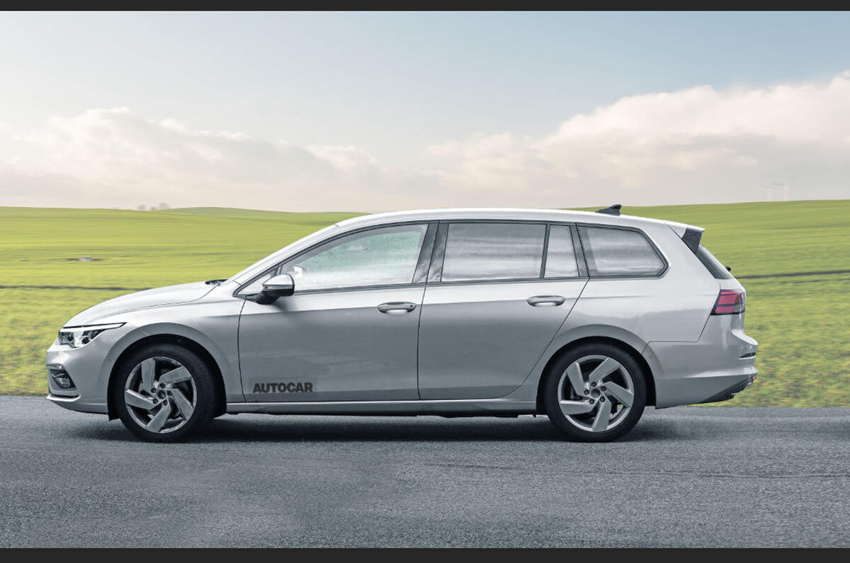 2020 Volkswagen Golf Estate, rendered by Autocar