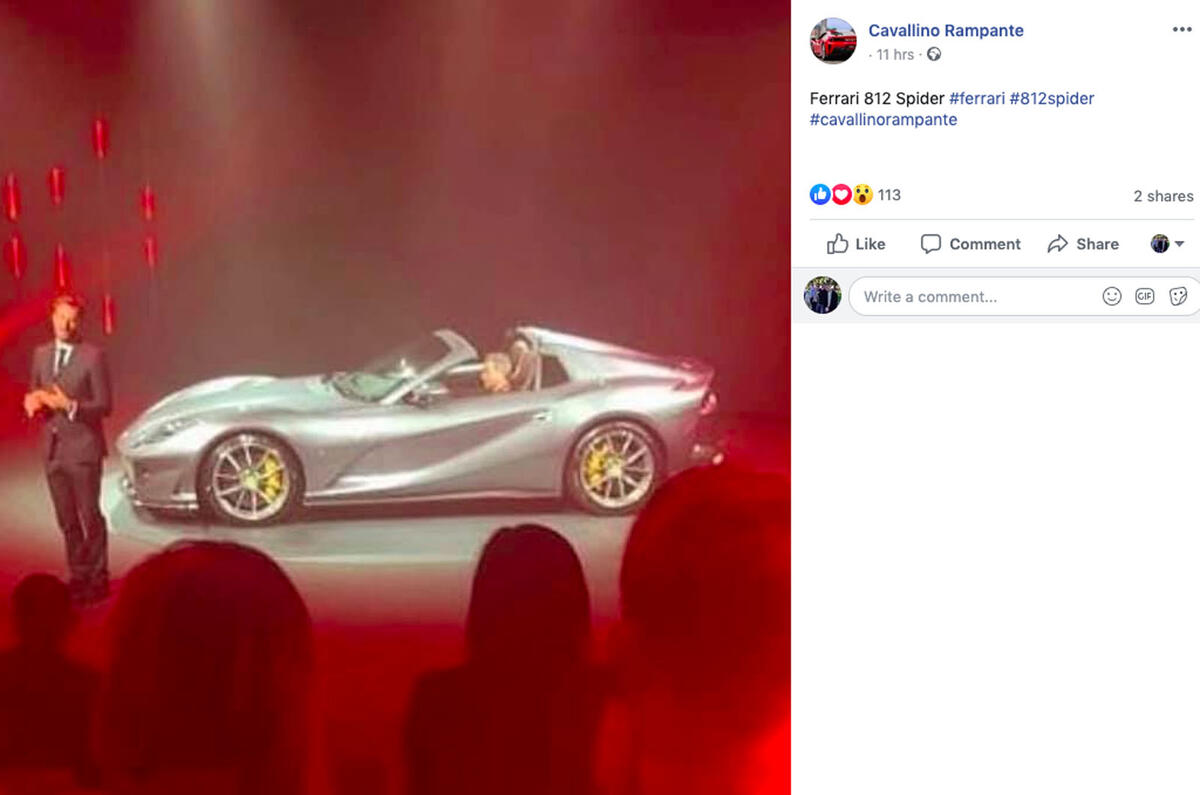 Ferrari 812 convertible private unveiling