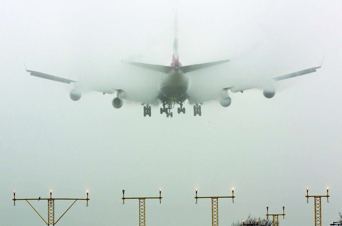 Plane in sky on autopilot