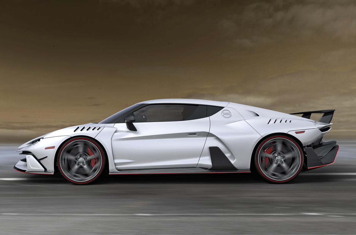 Italdesign V10 supercar from side