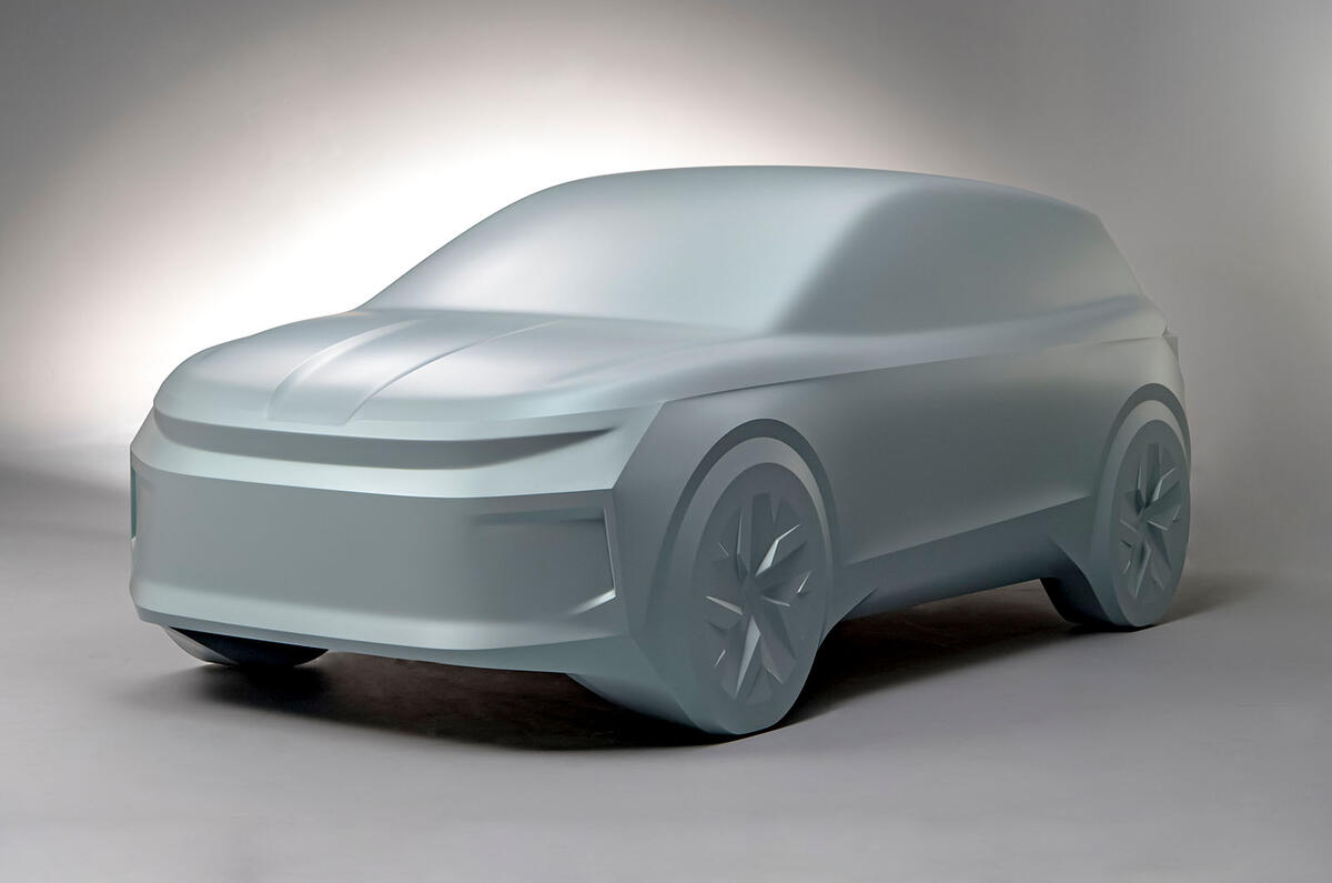 Skoda Elroq front three quarter light Skoda Elroq front three quarter light