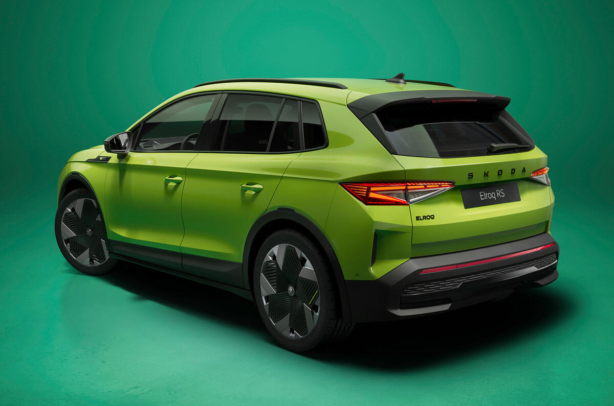 Skoda Elroq vRS rear quarter Skoda Elroq vRS rear quarter