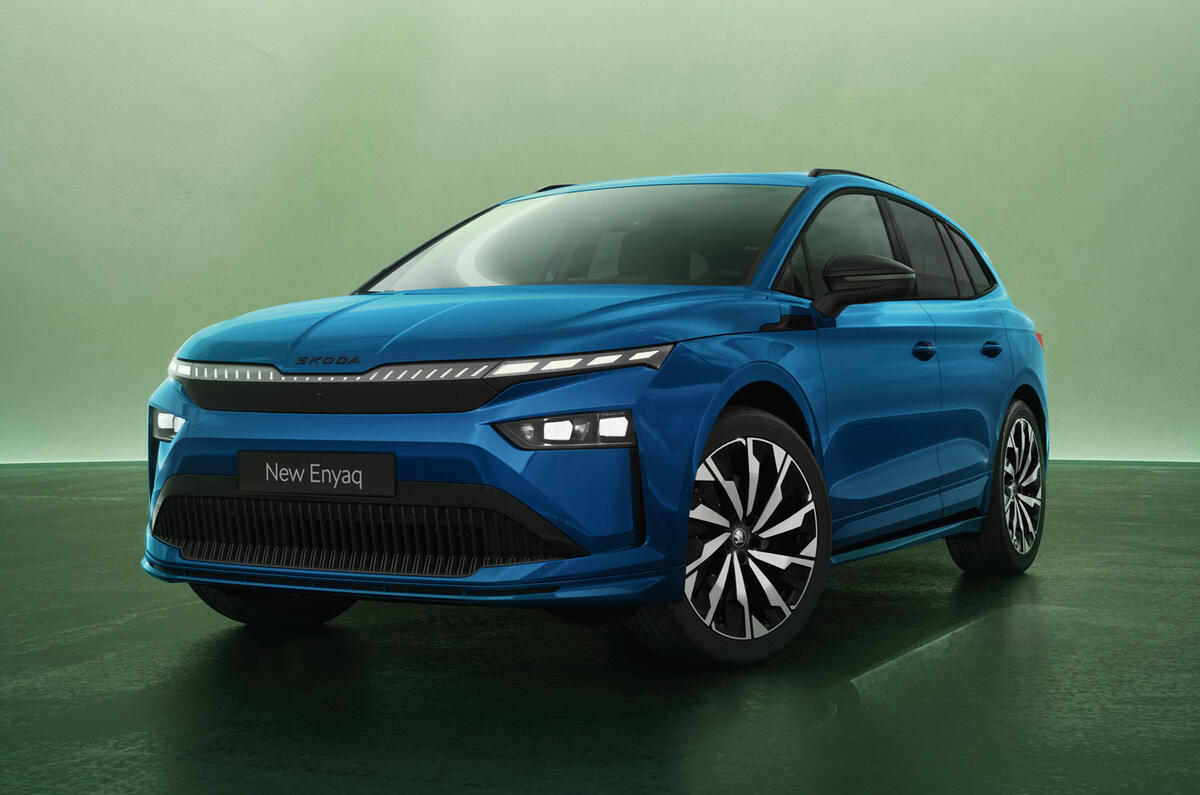 Skoda Enyaq facelift front quarter