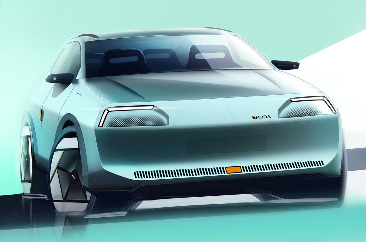 Skoda Favorit reimagined sketch front Skoda Favorit reimagined sketch front