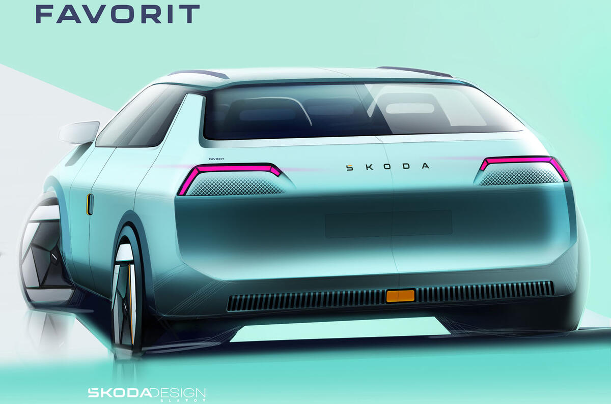 Skoda Favorit reimagined sketch rear Skoda Favorit reimagined sketch rear