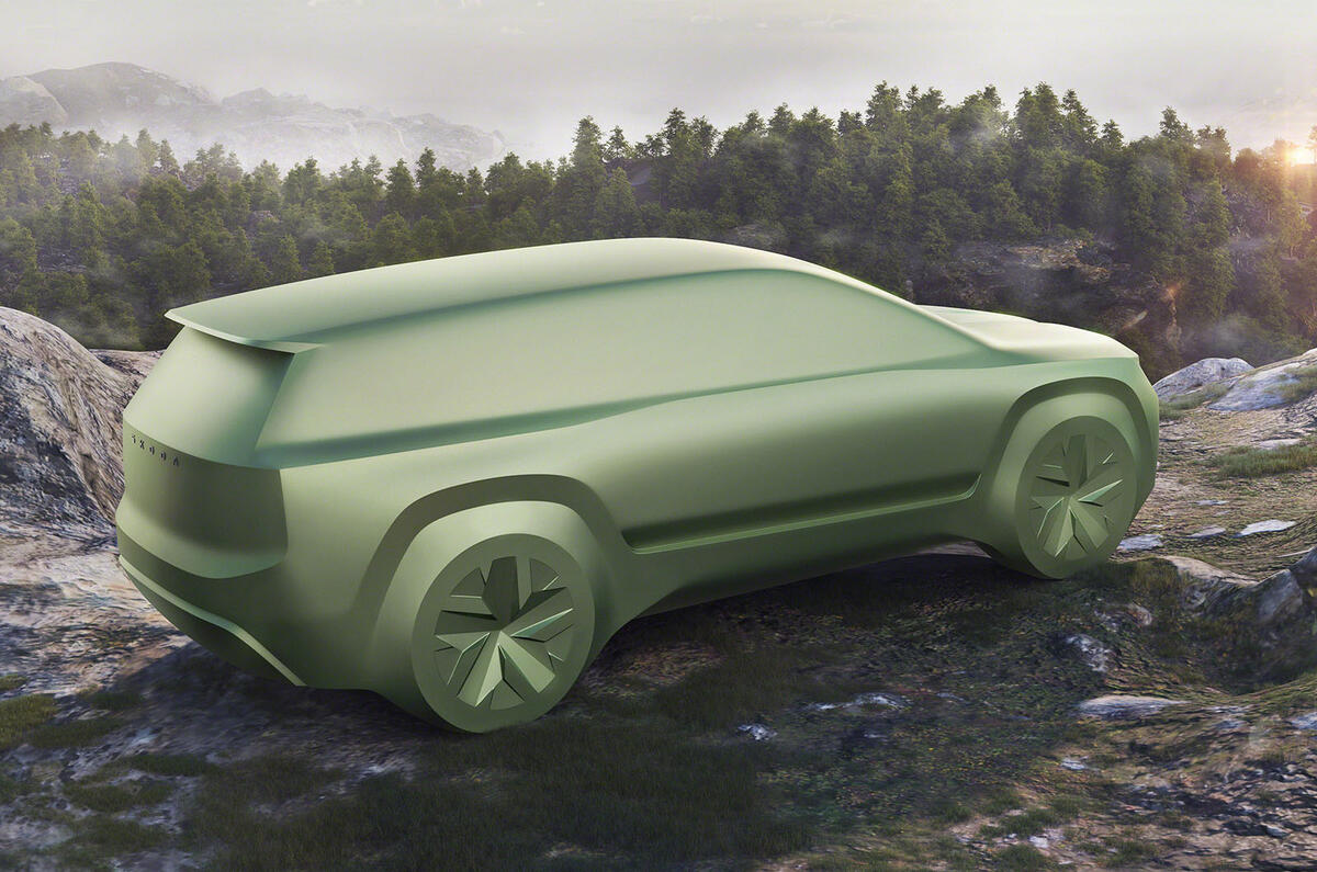 Skoda Space BEV rear three quarter