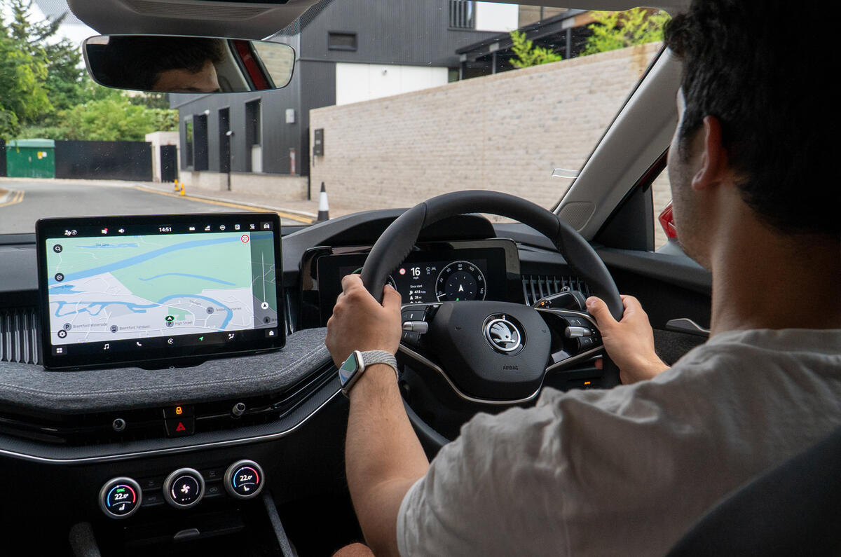 Skoda Superb interior driving Skoda Superb interior driving